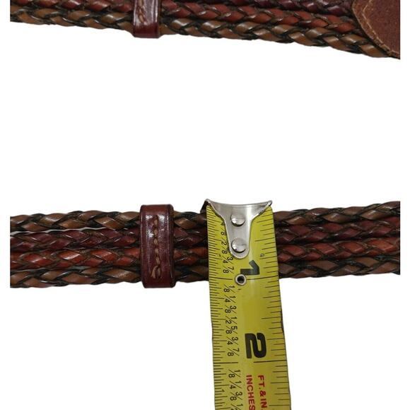Turkey Luxe Braided Leather Belt Men's Sz 38 Brown Sporty Golf Preppy Workwear - Picture 10 of 11